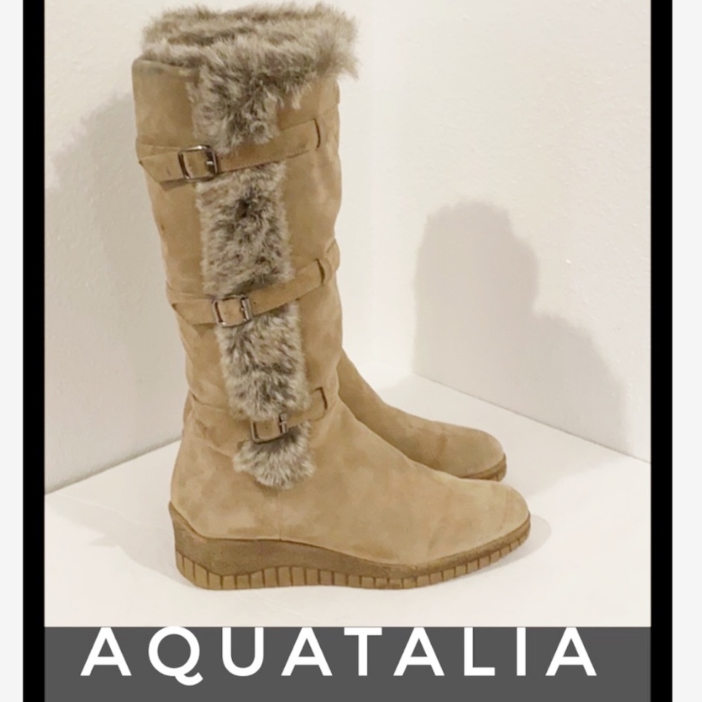 Authentic Aquatalia suede leather boots sz 7.5